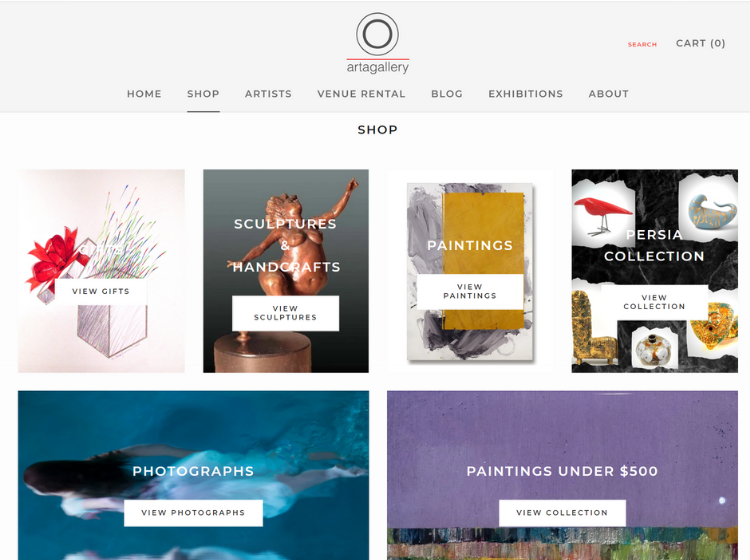 Arta-Gallery-shop-page-design