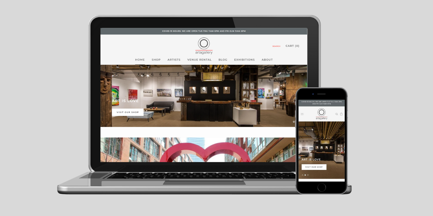 Arta-gallery-home-page-mobile-and-desktop-view